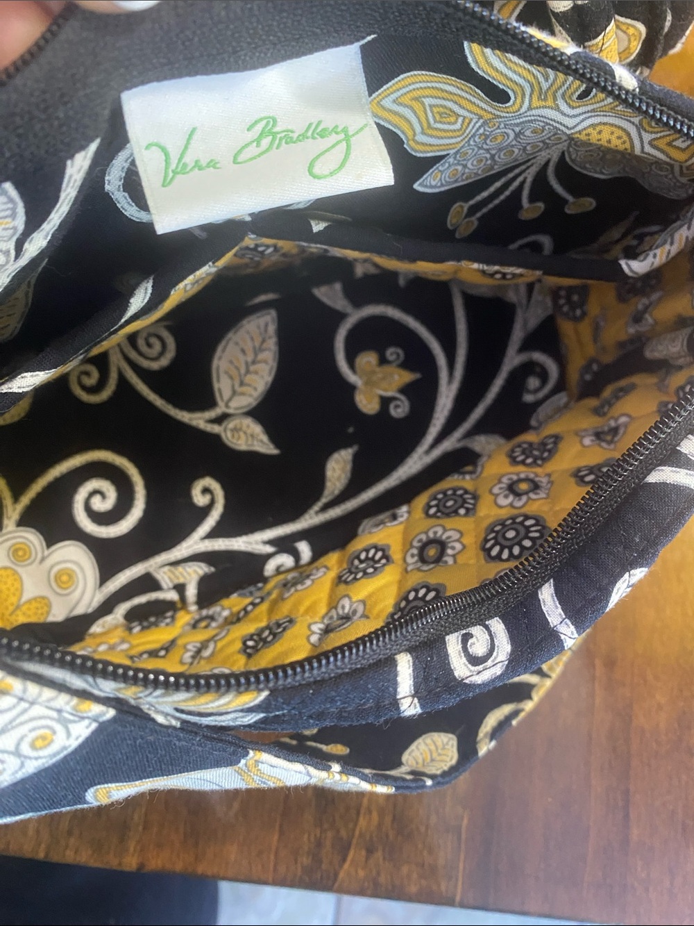 Vera Bradley Black & Gold Floral Quilted Tote + Matching Shoulder Bag - Picture 6 of 6